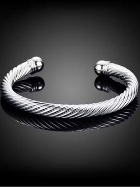 Modern Twisted Cable Cuff Bracelet